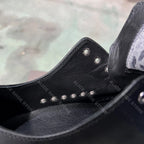 PENDRA Porous Noir Black Leather Low-Top Lace-Up Platform Sneakers