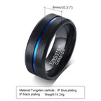 Trendy Brushed Tungsten Carbide Ring for Men Boys,8mm Grooved Durable Bend Ring,Father's Day Anniversary Gifts