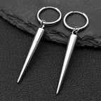 Gothic Silver Color Rivet Drop Earrings for Women Men Punk Hip Hop Metal Geometric Cone Pendant Earrings Y2K Party Jewelry Gift