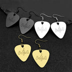 Hip Hop Guitar Pick Musical Drop Earrings for Women Stainless Steel Gold Silver Color Rock Music Earring Jewelry