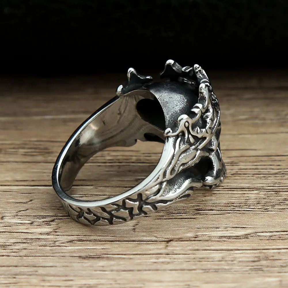 PENDRA Calvarium Gothic Crown Skull Ring
