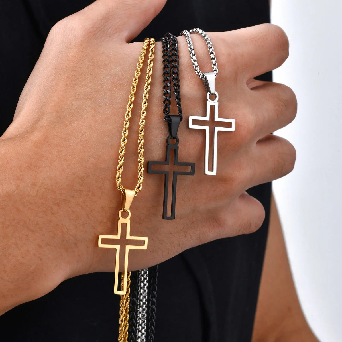 PENDRA Cross Hollow Pendant Necklace