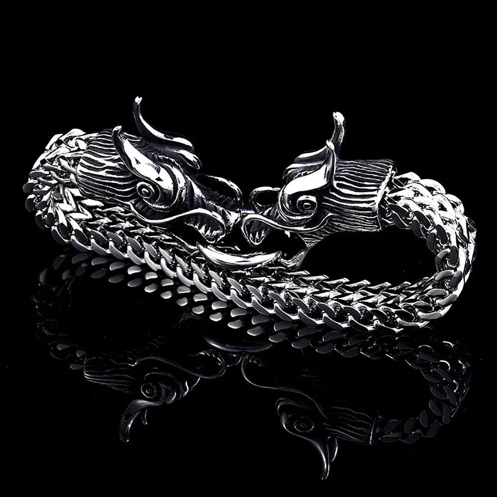 PENDRA Wolfcrest Stainless Steel Animal Cuff Bracelet
