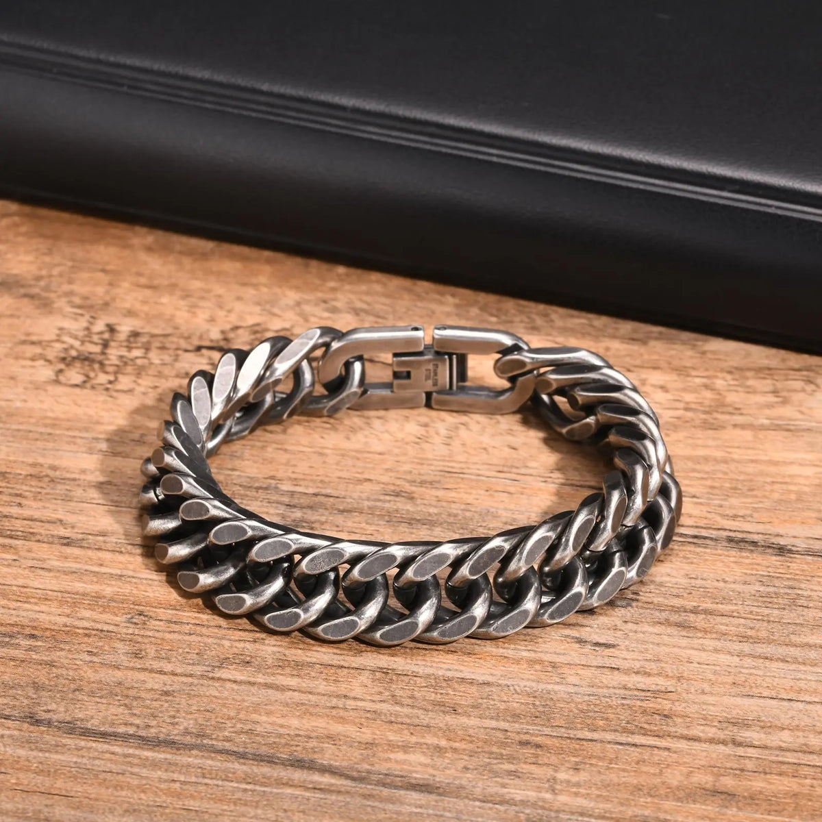 Mens Retro Stainless Steel Chain Bracelet,Punk Geometric Chain Links Wristband Gifts