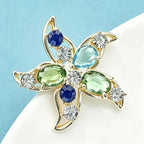PENDRA Crystal Seastar Rhinestone Starfish Brooch