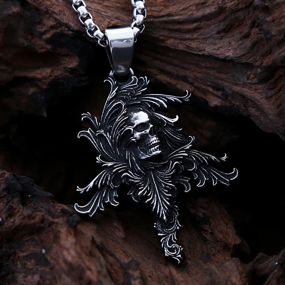 PENDRA Skullforge Retro Stainless Steel Skull Pendant