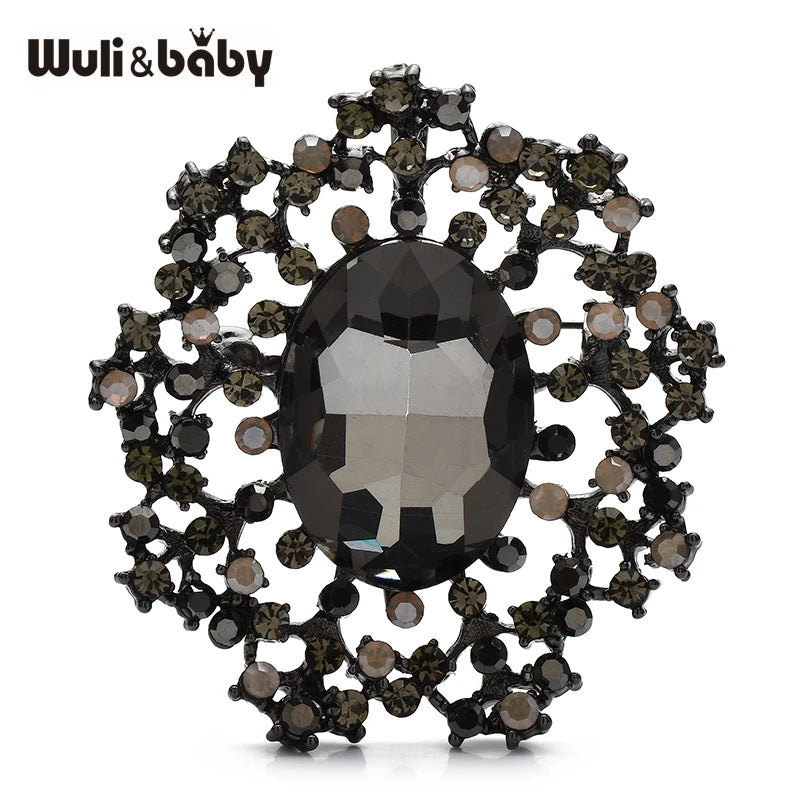 PENDRA Royale Palace Crystal Round Brooch