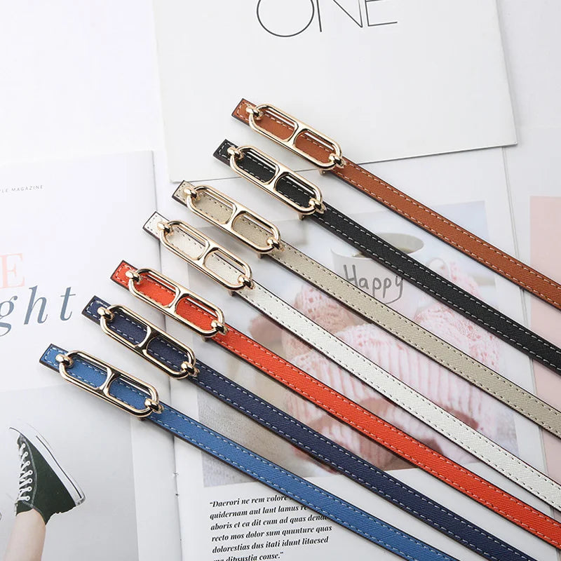 New Elegant women's Pu leather belt decorated ins fashion student trend luxury designer Brands thin waistband For Dress Jeans