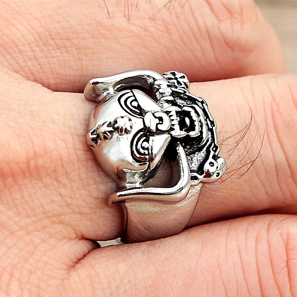 PENDRA Skullbiker Ethnic Skull Biker Ring