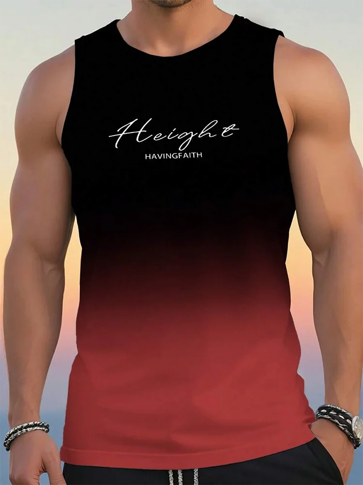 Summer Exercise Fitness Men's Tank Top Outdoor Sports Loose Comfortable Men's Sleeveless Tee Daily Street Men's Fashion Tank Top