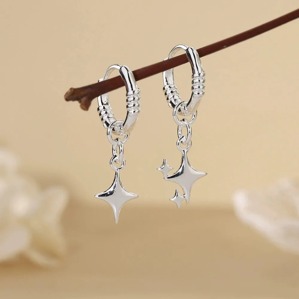 VENTFILLE 925 Sterling Silver  Starfish Hoop Earring for Women New Personality Trendy Starfish Earrings