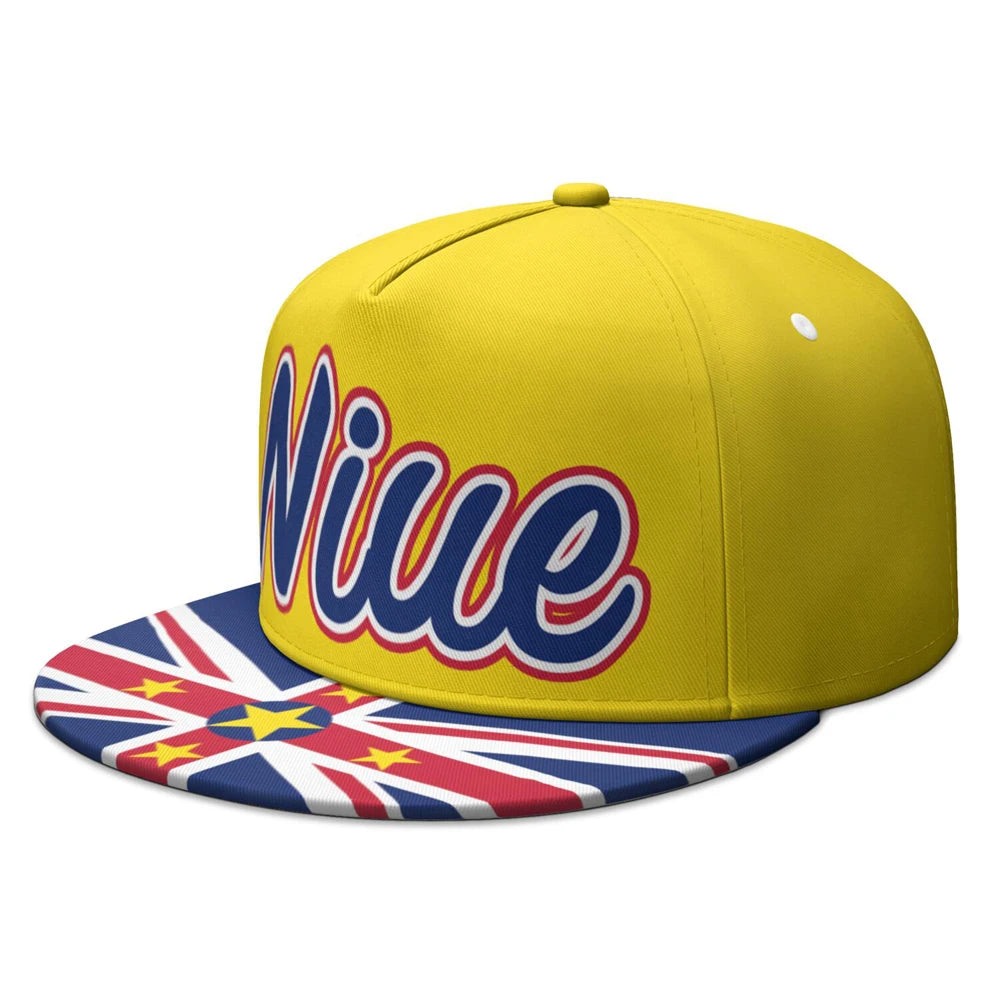 PENDRA Niue Brimmed Team Fishing Polynesian Nation Island Flags Flat Brim Cap