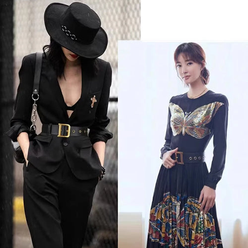 High-end luxury brands elegant Women's belt female D buckle designer belt for Women gothic Y2k leather belt for men for jeans