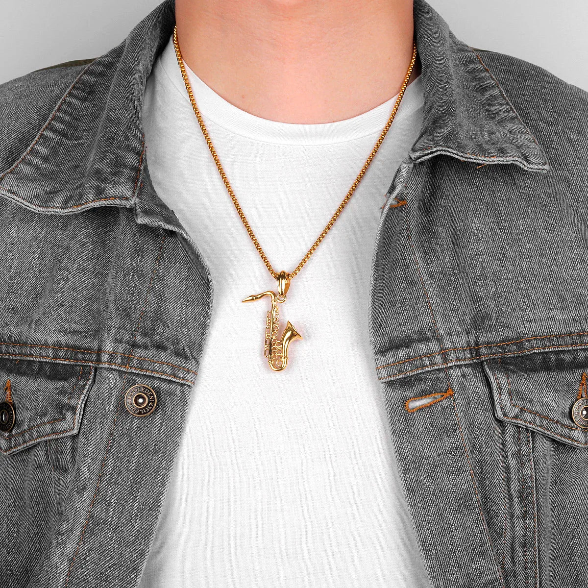 PENDRA Saxophone Boyfriend Steel Necklace