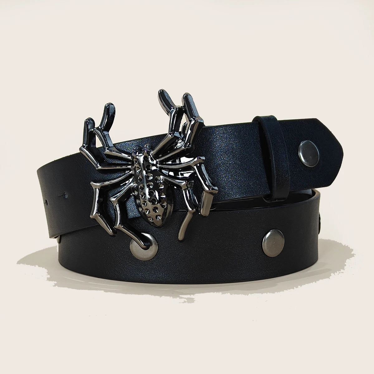 Punk Spider Belt for Men Women, Y2K Gothic Round Rivet Studded Belt, Hip Hop Streetwear Skull Waist Belt for Jeans Trouser Skirt