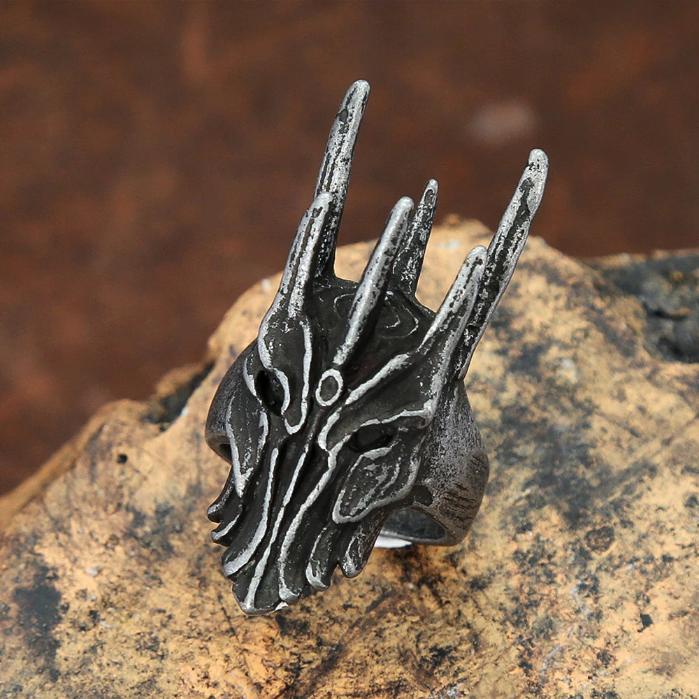 PENDRA Sauron Black Helm Gothic Ring