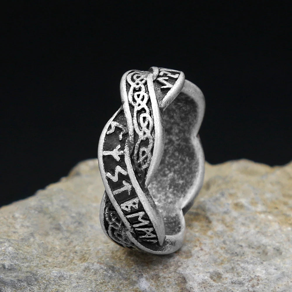 PENDRA Runering Stainless Steel Viking Rune Ring