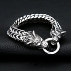PENDRA Wolfduo Stainless Steel Double Wolf Bracelet