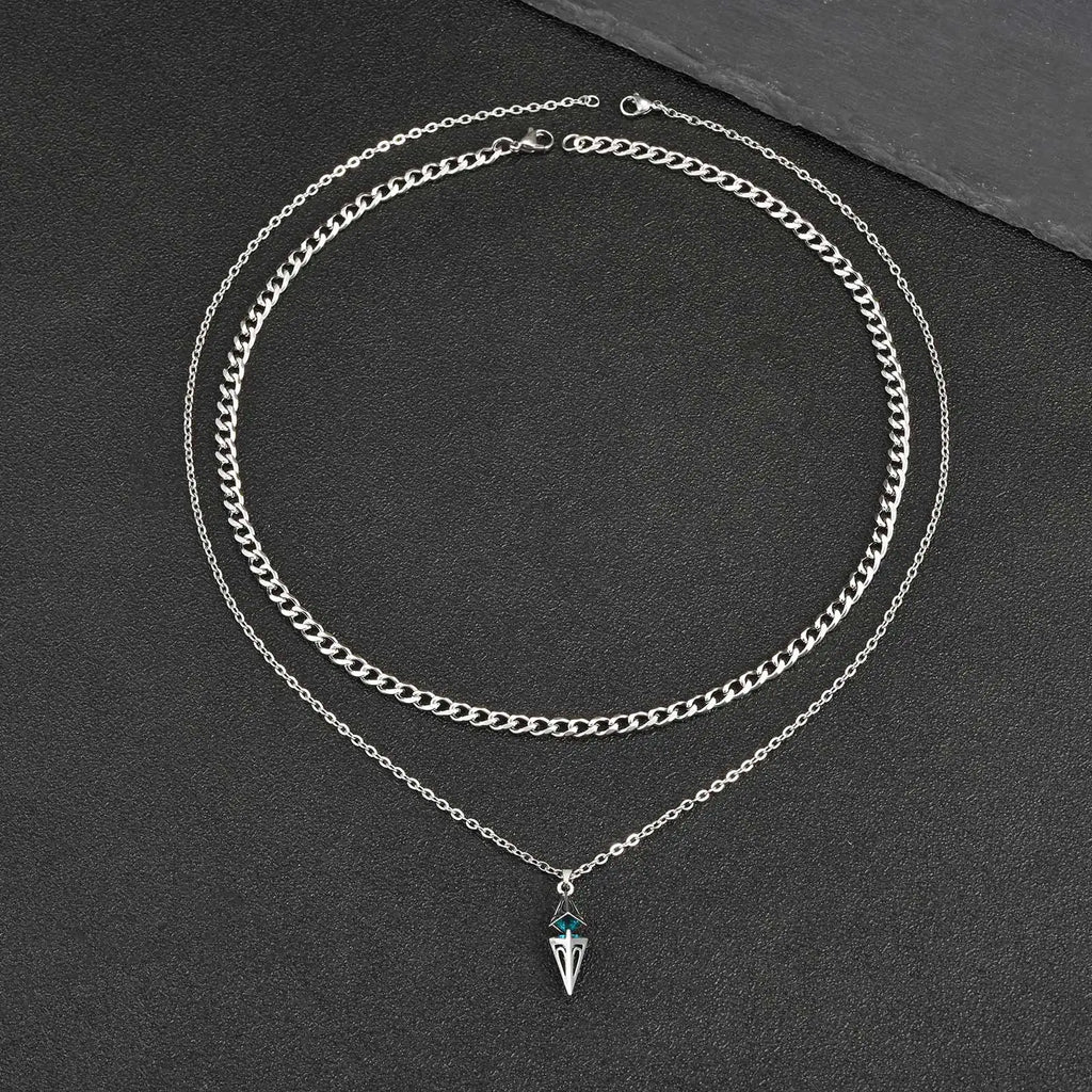 PENDRA Stone Blue Chain Necklace
