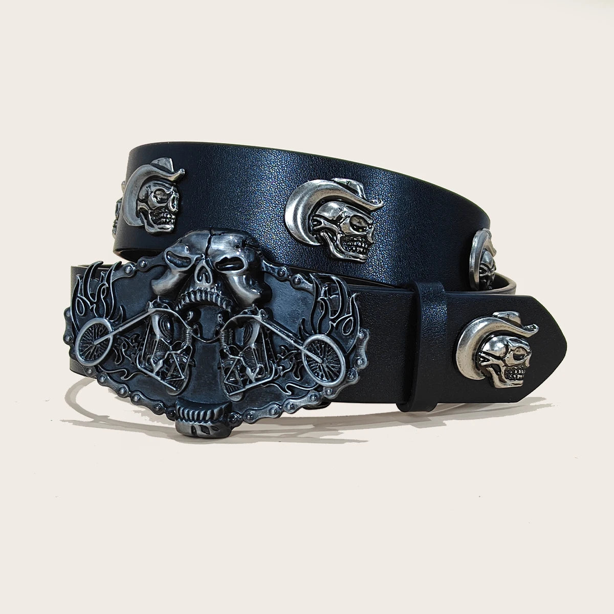 Men and Women's Belt Skull Cross Rivet Wide Belt Personalized Buckle Street Trend Punk HipHop Style Y2K Belt Jeans Belt Gothic