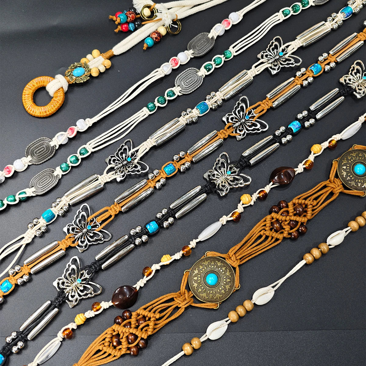 PENDRA Demiine Floral Boho Waist Chain Belt