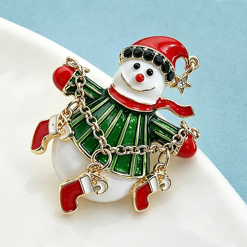 PENDRA Adorable Snowman Brooch