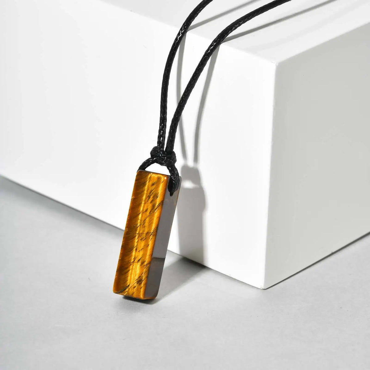PENDRA Leather Stone Pendant Necklace