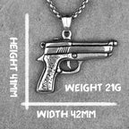 Gun Pistol Arms Mens Long Necklaces Pendants Chain Punk Hip Hop for Boy Male Stainless Steel Jewelry Creativity Gift Wholesale