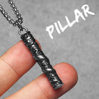 PENDRA Dragon Pillar Carving Steel Necklace