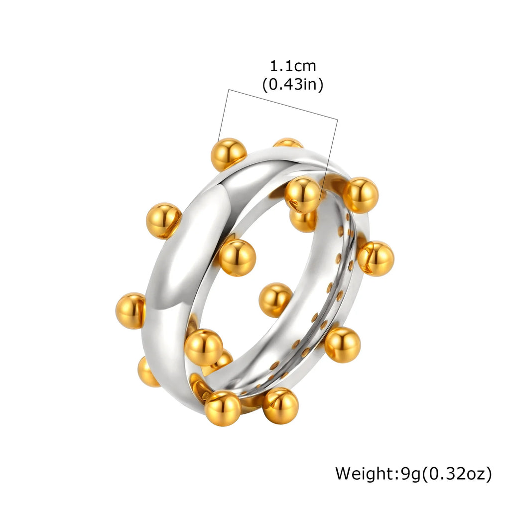 New Mini Metal Ball Bend Ring for Men,Stainless Steel Vintage Finger Rings,Punk Classic Party Jewelry Gifts