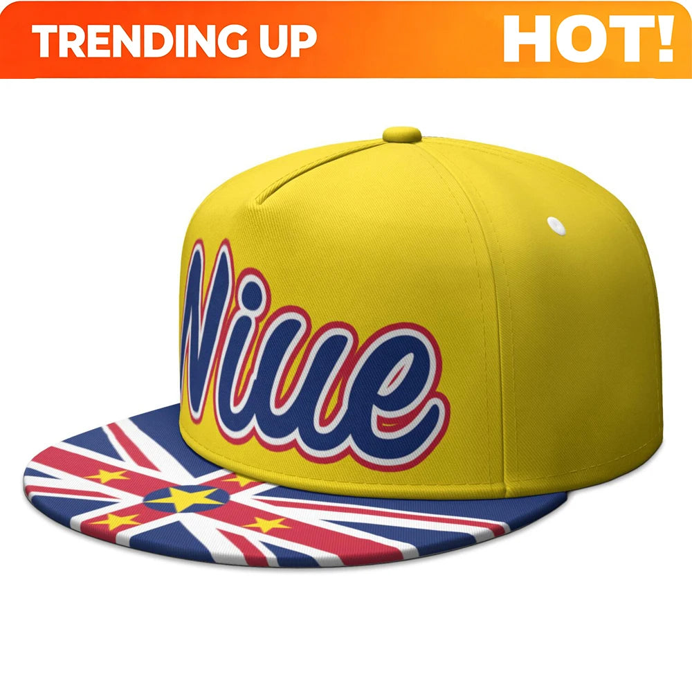 Niue Flat Brimmed Cap Custom Made Name Team Logo Hip-hop Hat Country Travel Fishing Polynesian Nation Island Flags Headgear