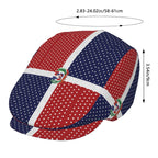 Flat-Top Hats Featuring a Polka Dot Design of The Dominican Flag, Suitable for Both Men And Women, Including Newsboy Caps