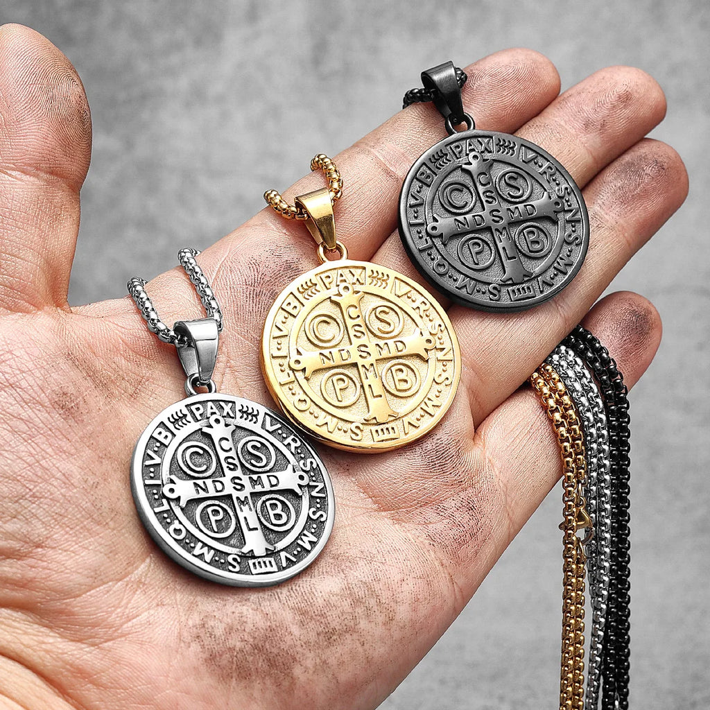 PENDRA Saint Benedict Exorcism Steel Necklace