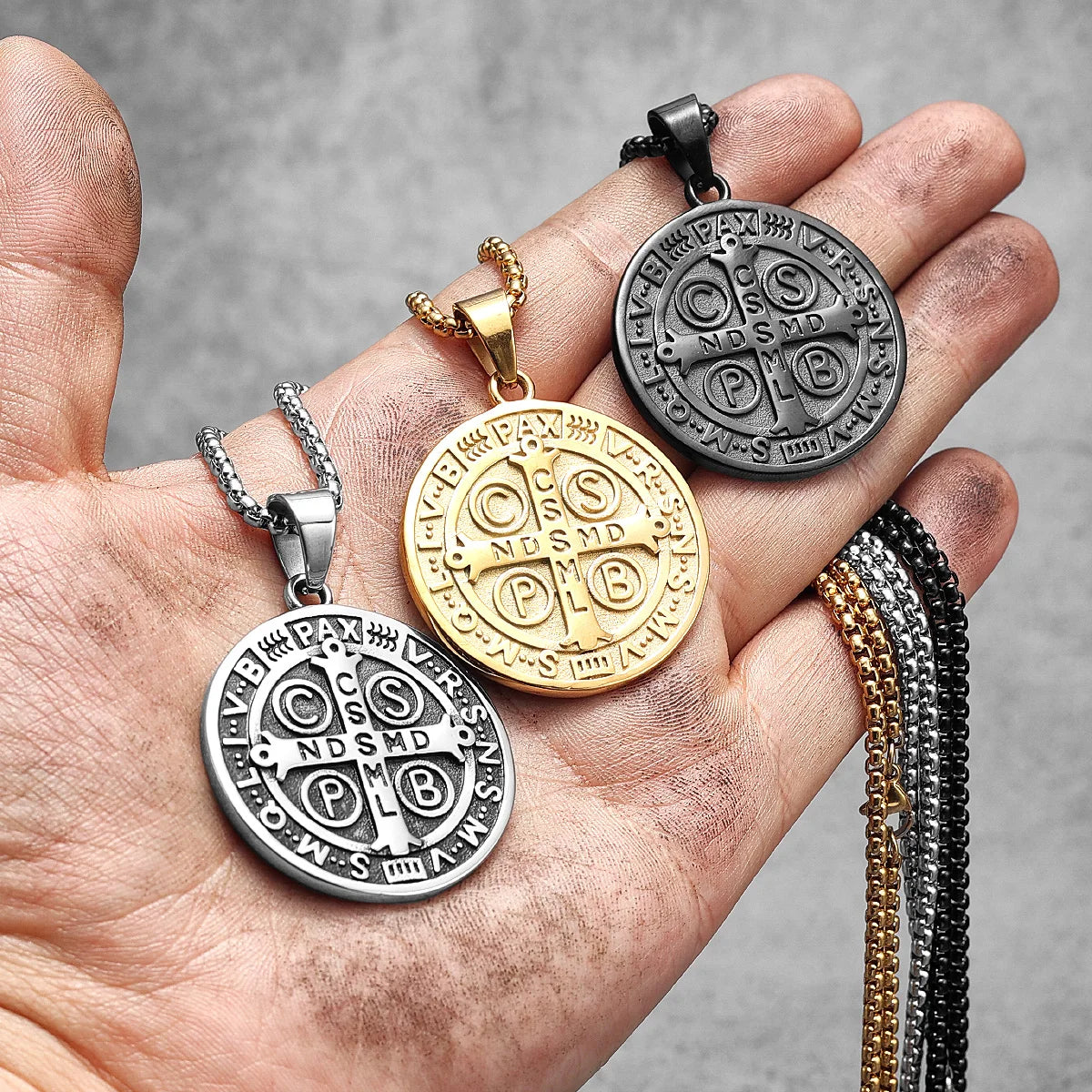 PENDRA Saint Benedict Exorcism Steel Necklace