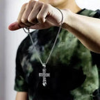 PENDRA Crossbrand Stainless Steel Pattern Cross Pendant