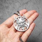 Hell Demon Satan Hollow Men Necklaces Stainless Steel Pendant Sweater Chain Women Punk Jewelry Accessories Halloween Gifts