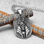 PENDRA Egyptian God Anubis Steel Necklace