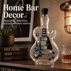 350ml Glass Liquor Decanter Guitar Design Skull Rock Style Whiskey Bottle Decorative Bar Accessory Collectible Gift