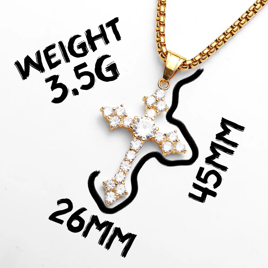 Simple Cross Men Necklaces Stainless Steel Pendant Chain Women Fashion Gemstone Jewelry Punk New In Accessories Gifts Wholesale