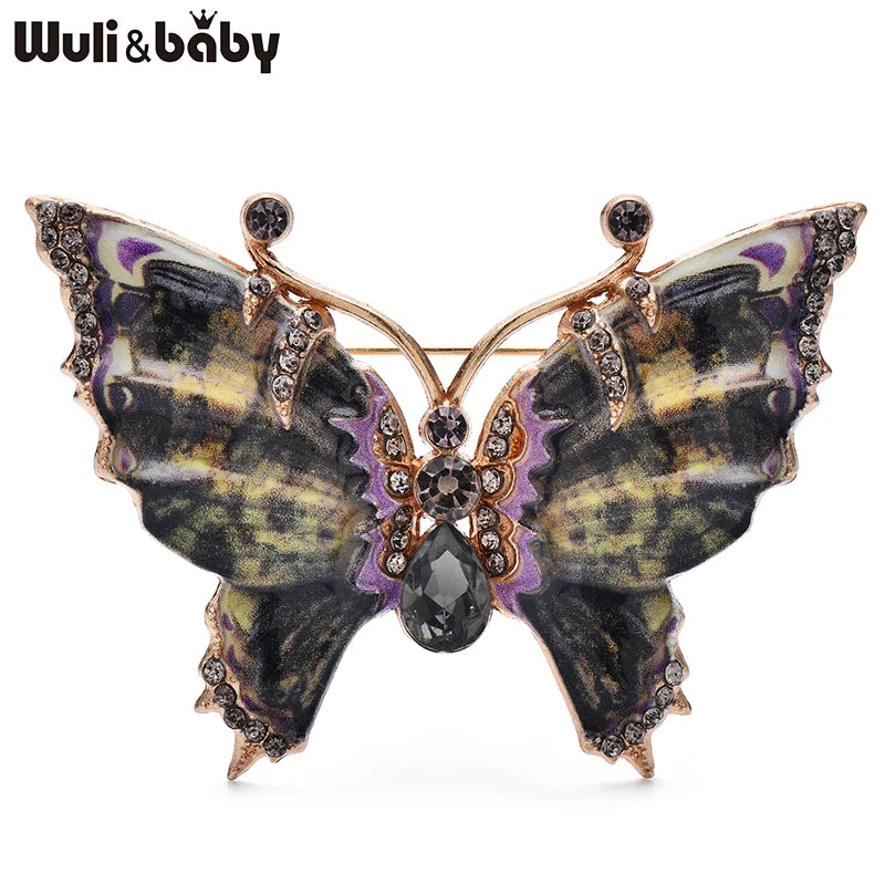 PENDRA Monarch Enamel Butterfly Brooch