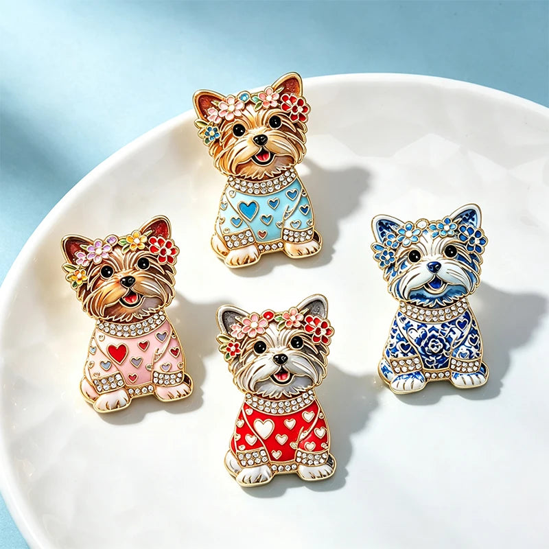 PENDRA Puppy Sitting Dog Brooch
