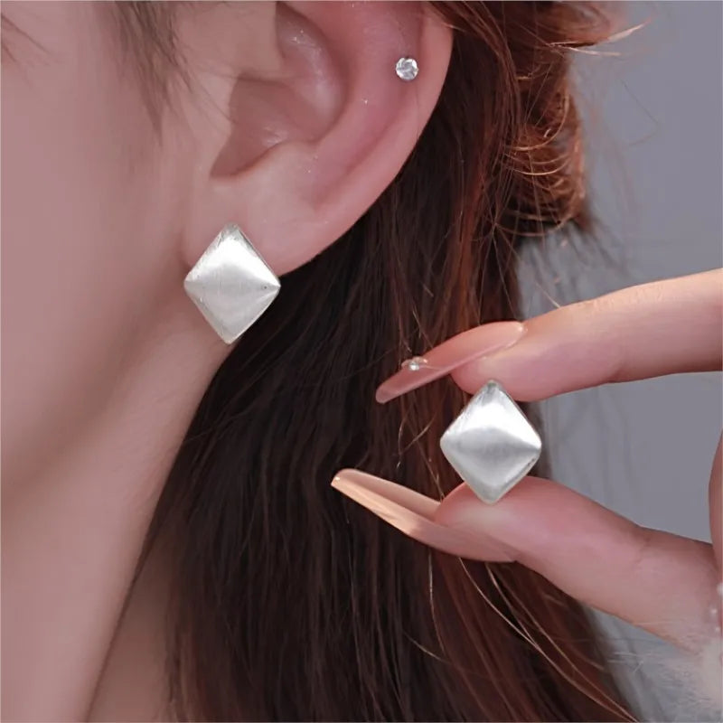 VENTFILLE 925 Sterling Silver Earring for Women Ear Wire Geometry Rhombus Office Jewelry Party Gift Dropshipping Wholesale