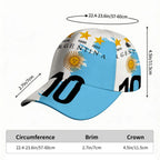 1pc with Argentina Football Fanatic Retro Sporty Style Slight Stretch Leisure Comfort. Print Adjustable Snapback Cap Durable Hea