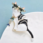 PENDRA Fishbone Cat Enamel Animal Brooch