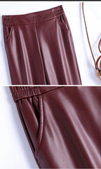 PENDRA Leather Elastic Waisted Pants