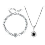 PENDRA Black Geometric Pendant Necklace