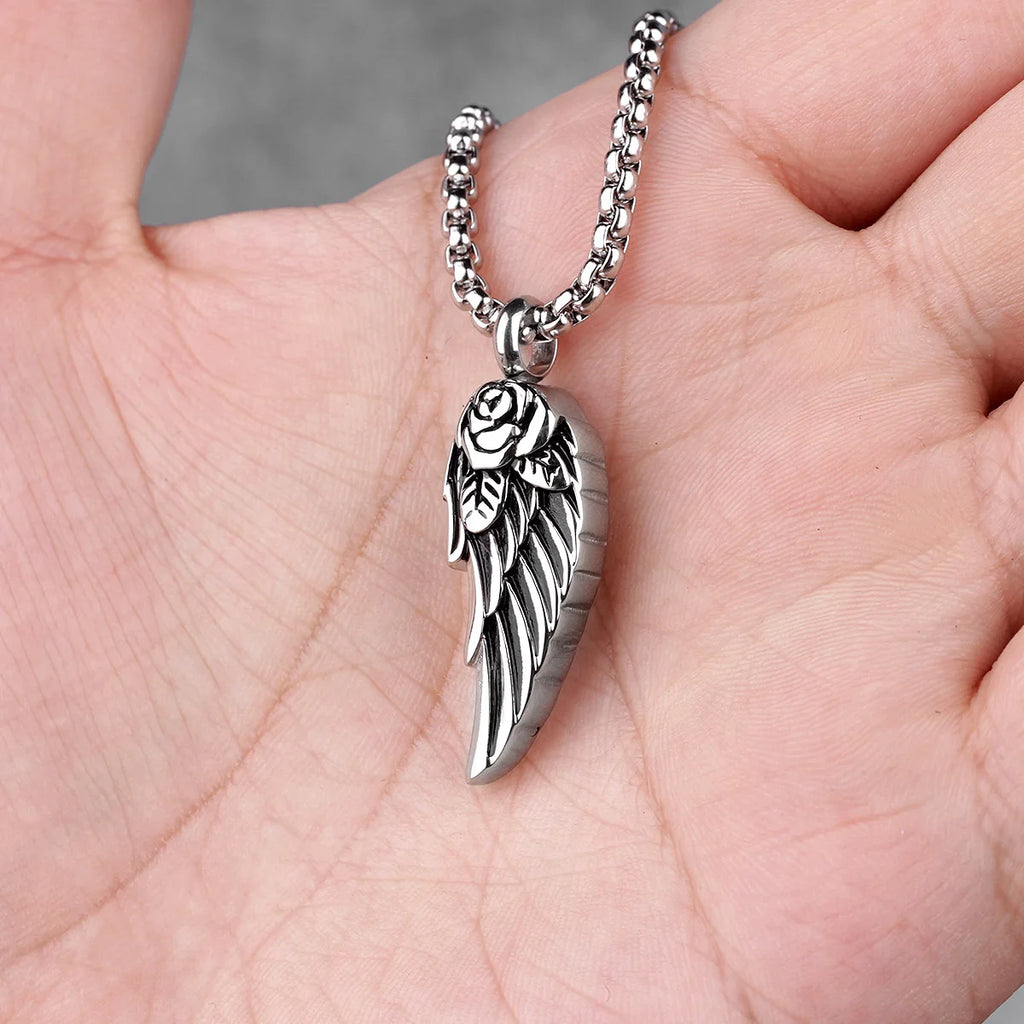 PENDRA Rose Wings Animal Steel Necklace