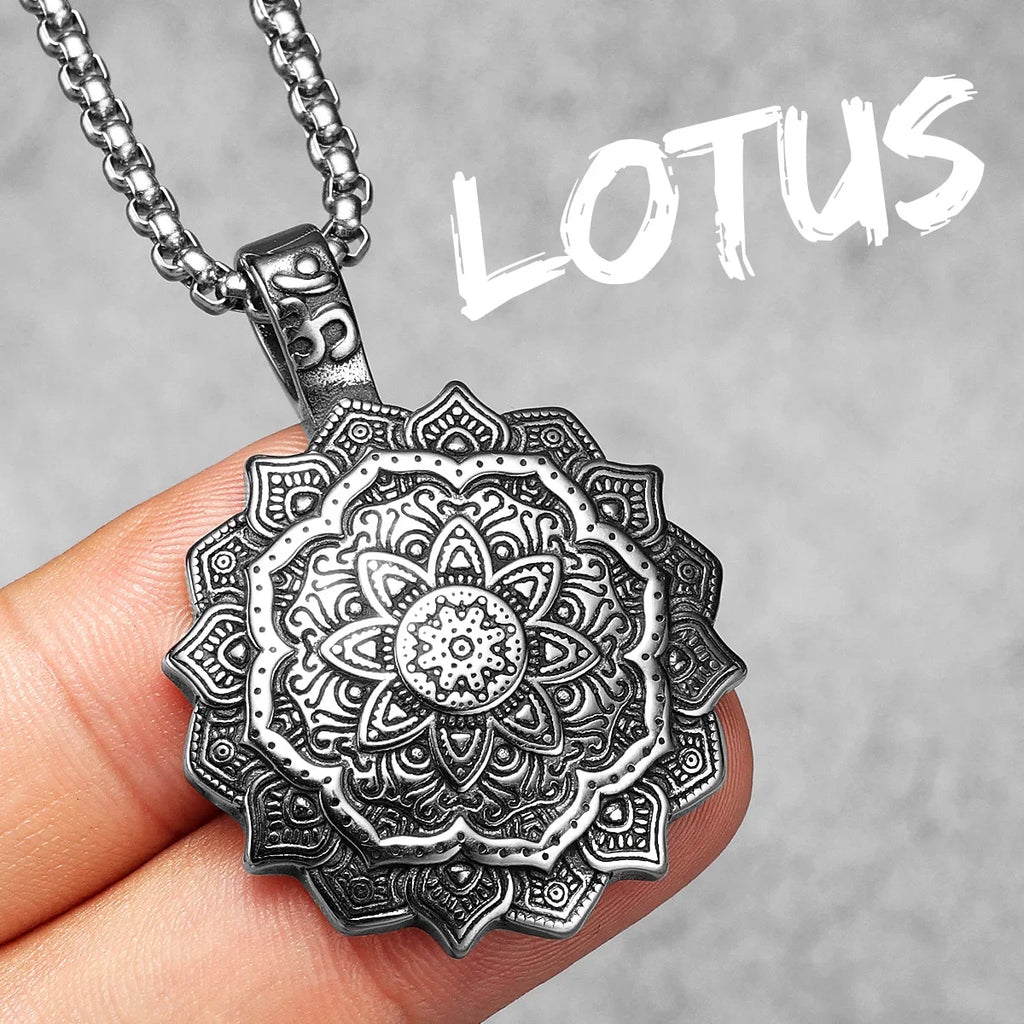 PENDRA Buddhism Mandala Steel Necklace