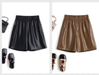 PENDRA Full Leather Wide Leg Shorts