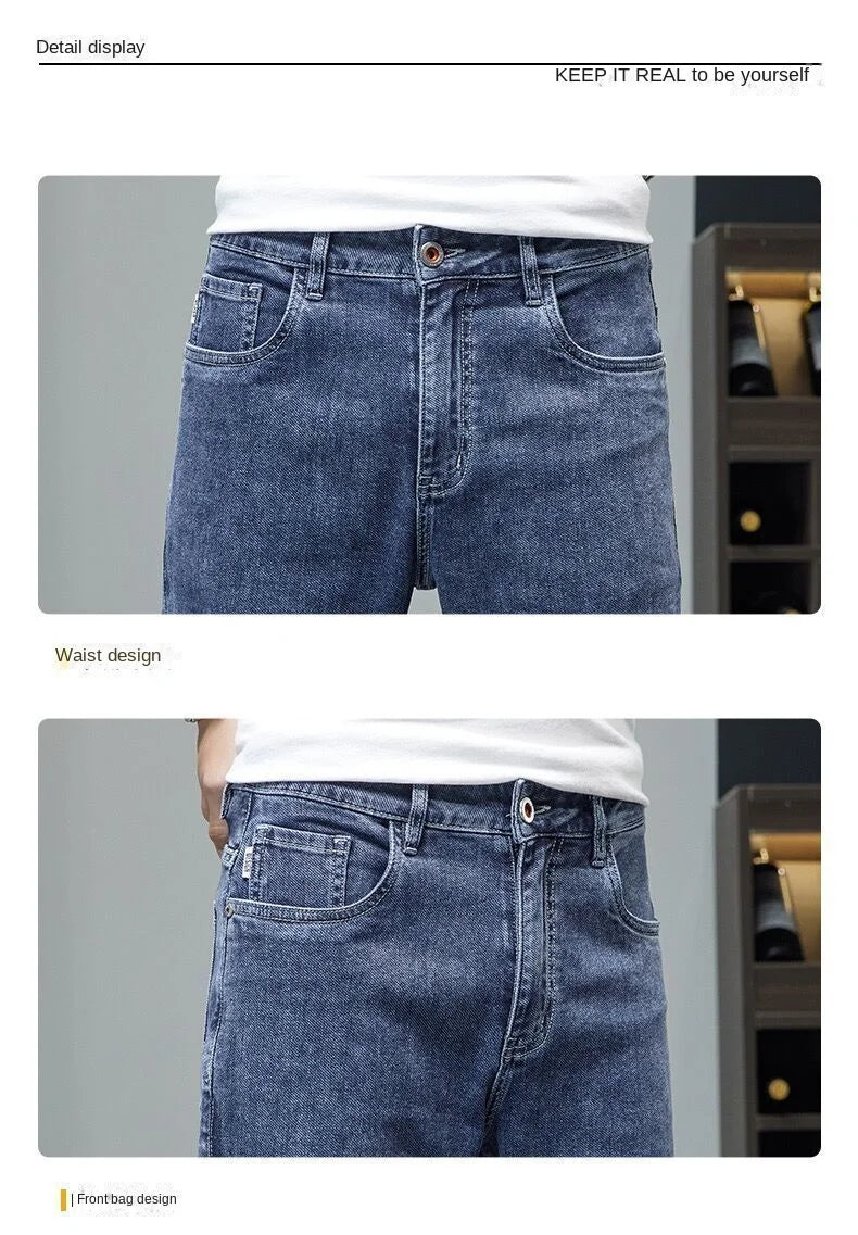 Comfortable Stylish Trendy Luxury Men's Jeans 2023 Summer Blue Cowboy Classic Jeans Casual Stretch Luxury Denim Pants for Men